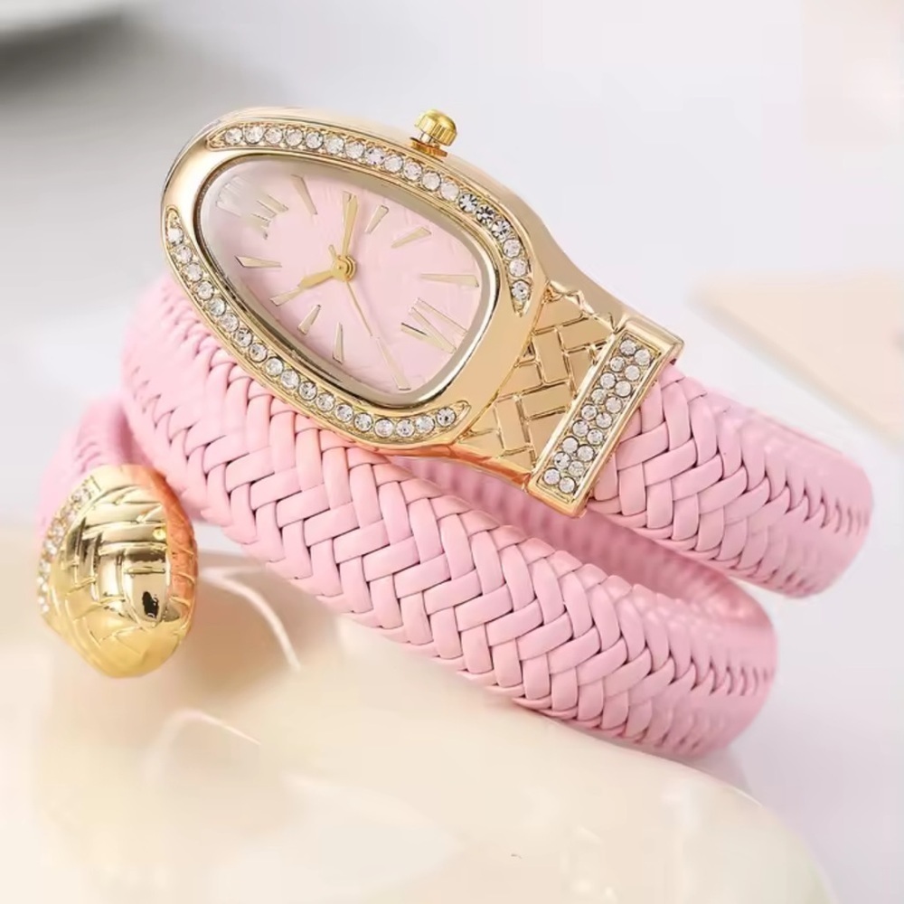 Serpenti Pink Gold Braided Snake Wrap Women's Watch
